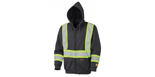 FLAME RESISTANT, ZIP, COTTON SAFETY, HOODIE, REFLECTIVE TAPE